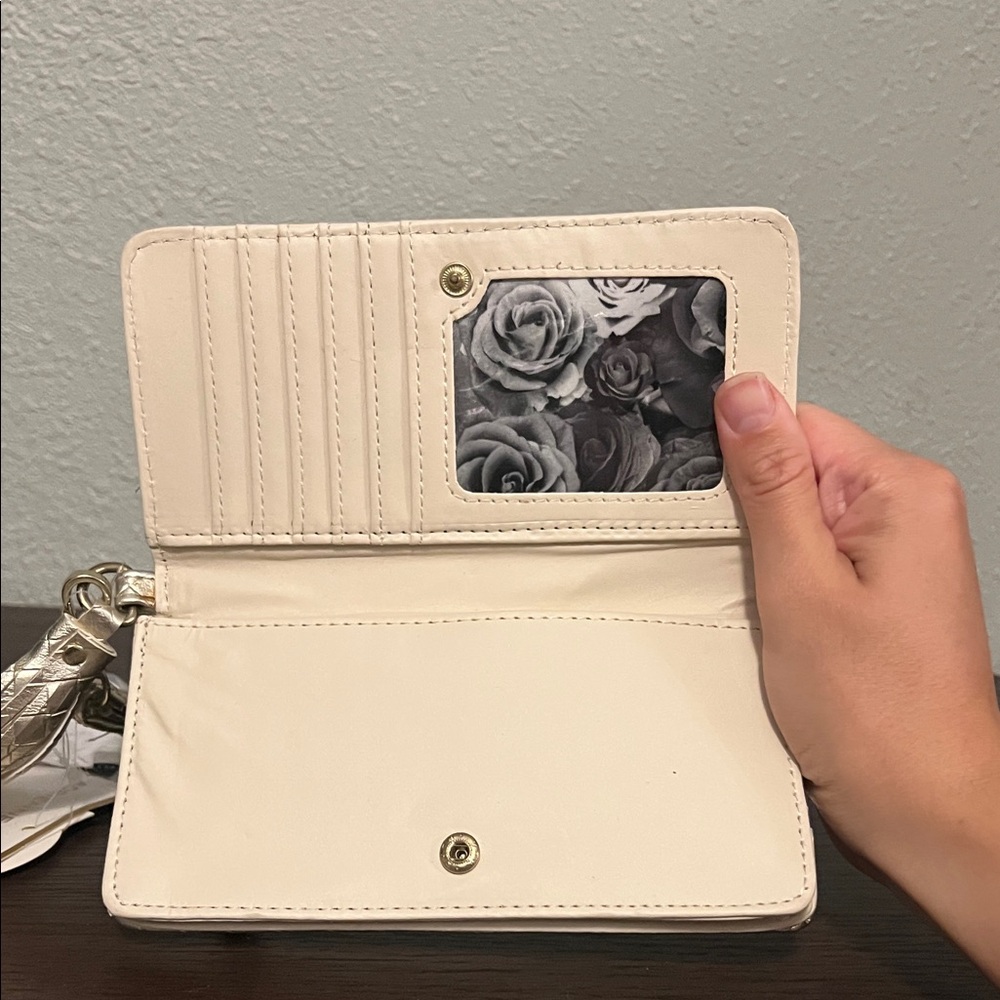 Adrienne Vittadini Silver Woven Tassel Clutch Wallet - Picture 4 of 7